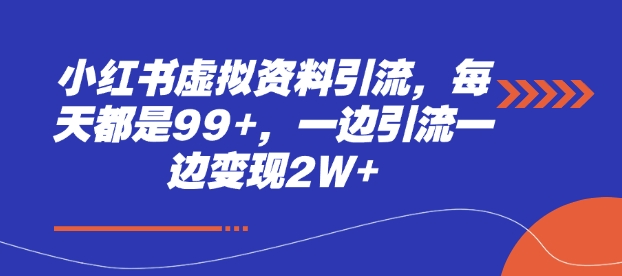 小红书虚拟资料引流，每天都是99+，一边引流一边变现2W+-斜杠青年