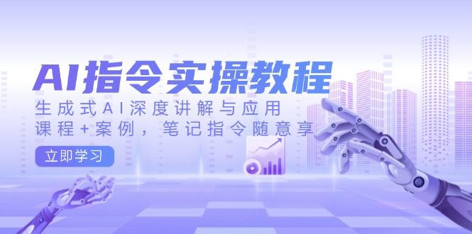 （14097期）AI指令实操教程，生成式AI深度讲解与应用，课程+案例，笔记指令随意享-斜杠青年