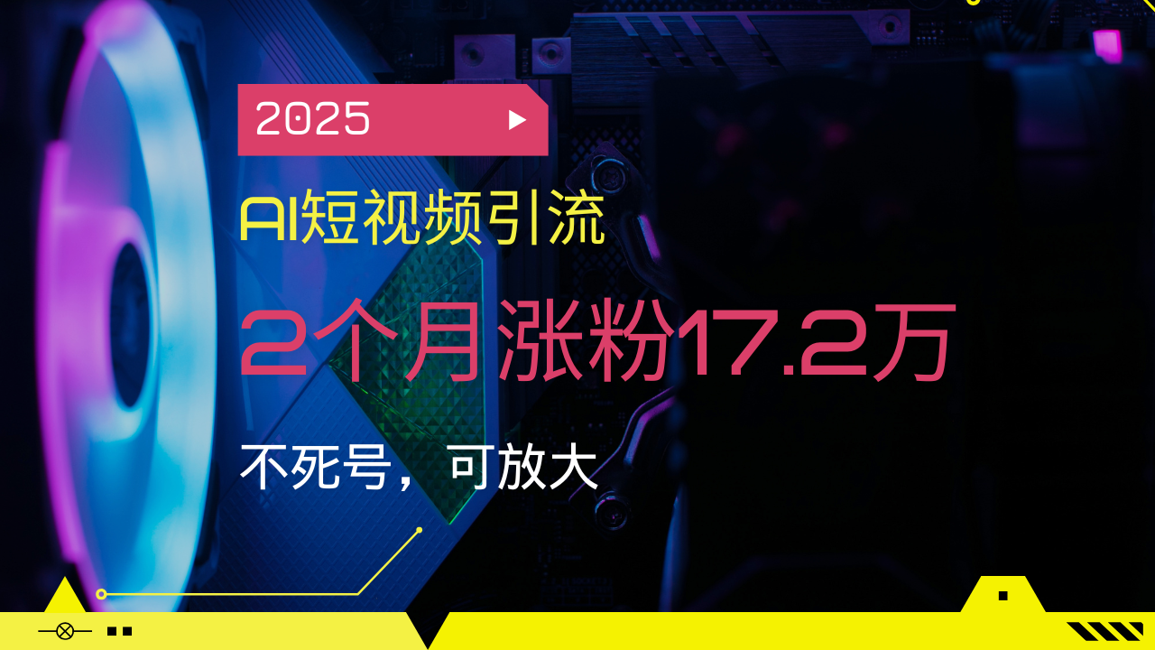 （14213期）2025AI短视频引流，2个月涨粉17.2万，不死号，可放大-斜杠青年