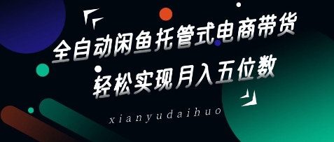 全自动闲鱼托管式电商带货，轻松实现月入五位数【揭秘】-斜杠青年