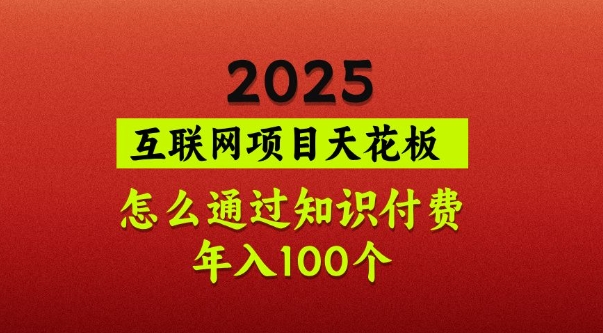 2025项目天花板，普通怎么通过知识付费翻身，年入百个【揭秘】-斜杠青年