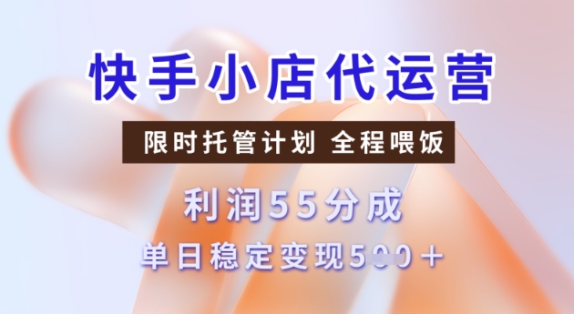 快手小店代运营3.0，模式新升级，收益55分，稳定单日5张【揭秘】-斜杠青年