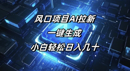 风口项目AI拉新，一键生成，小白轻松日入几十-斜杠青年