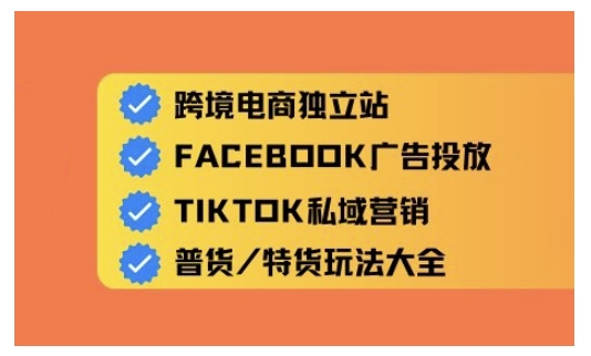 跨境电商独立站及全域流量营销，从0基础快速入门并精通跨境电商运营-斜杠青年
