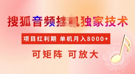 全网首发搜狐音频挂JI独家技术，项目红利期，可矩阵可放大，稳定月入8k【揭秘】-斜杠青年