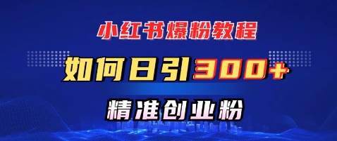 小红书爆粉教程，如何日引300+创业粉，快速实现精准变现-斜杠青年