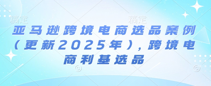 亚马逊跨境电商选品案例(更新2025年)，跨境电商利基选品-斜杠青年