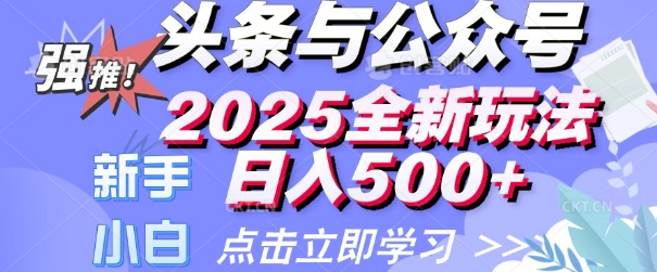 头条与公众号2025全新玩法日入多张 小白新手都可以轻松上手 操作简单-斜杠青年