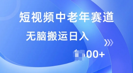 短视频中老年赛道，操作简单，多平台收益，无脑搬运日入多张-斜杠青年
