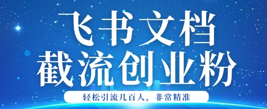 利用飞书文档截流创业粉轻松引流200+-斜杠青年