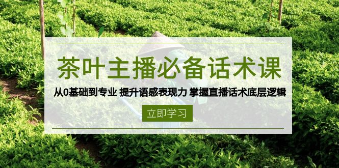 （13961期）茶叶 主播必备话术课 从0基础到专业 提升语感表现力 掌握直播话术底层逻辑-斜杠青年