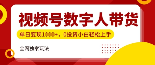 最新视频号数学人带货实操玩法，新手单日轻松多张，全程干货-斜杠青年