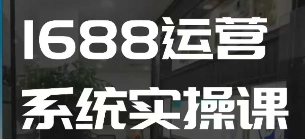 1688高阶运营系统实操课，快速掌握1688店铺运营的核心玩法-斜杠青年