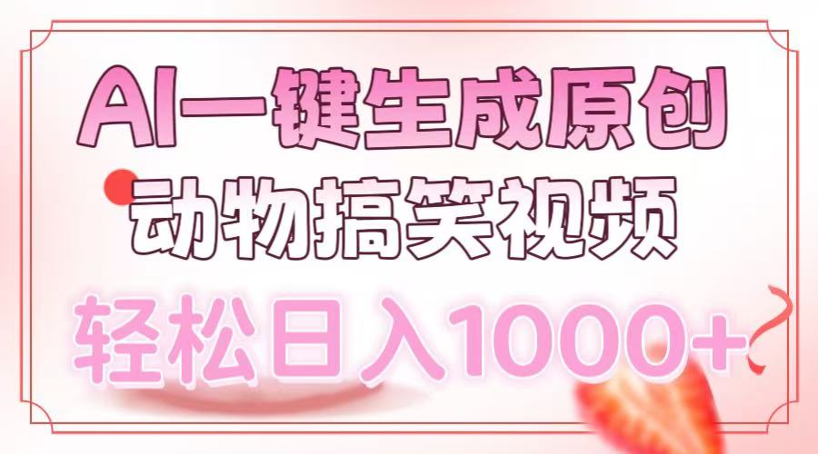 （13884期）AI一键生成原创动物搞笑视频，轻松日入1000+-斜杠青年