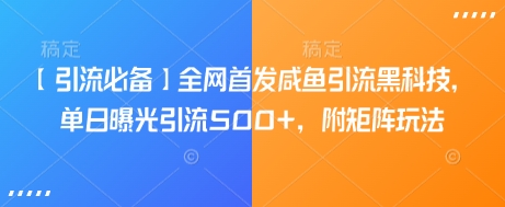 【引流必备】全网首发咸鱼引流黑科技，单日曝光引流500+，附矩阵玩法【揭秘】-斜杠青年