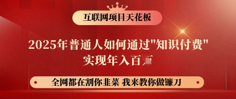 互联网项目天花板，2025年普通人如何通过知识付费实现年入百个【揭秘】-斜杠青年