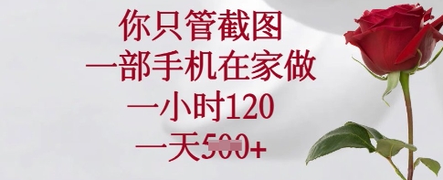 你只管截图，一部手机在家做，一小时120.一天5张【揭秘】-斜杠青年