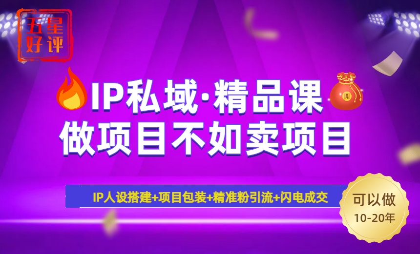 （14406期）2025年“IP私域·密训精品课”，日赚3000+小白避坑年赚百万，暴力引流…-斜杠青年