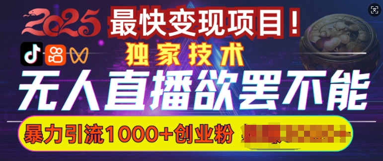 欲罢不能的无人直播引流，超暴力日引流1000+高质量精准创业粉-斜杠青年