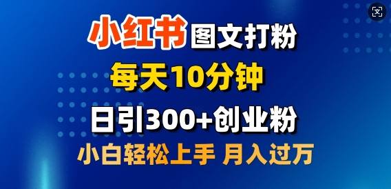 2月小红书图文打粉，每天10分钟，日引300+创业粉，小白轻松月入过W-斜杠青年