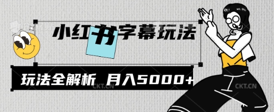 小红书字幕玩法，玩法全解析，月入2000+-斜杠青年