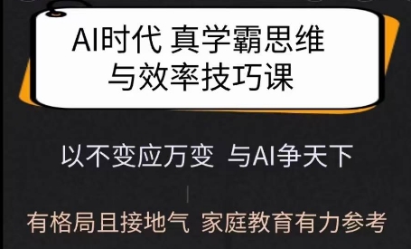 Ai时代真学霸思维与学习方法课，有格局且接地气，家庭教育有力参考-斜杠青年