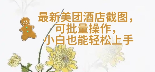 【轻云】最新美团酒店截图，可批量操作，小白也能轻松上手-斜杠青年