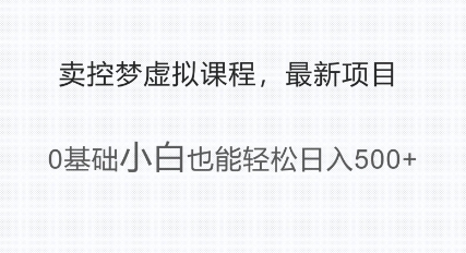 最新小众项目，利用人们猎奇的心理卖控梦虚拟课程，0基础小白也能轻松日入多张-斜杠青年