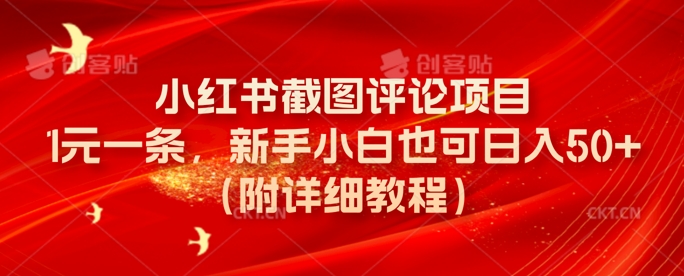 小红书截图评论项目，1元一条，新手小白也可日入50+(附详细教程)-斜杠青年